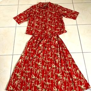 Island Sands Womens 3/4 Sleeve Front Button Set | Size 1X